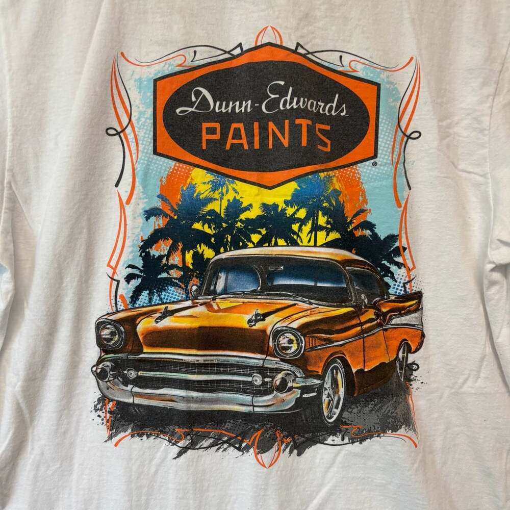 Fruit of the Loom T Shirt Dunn Edwards Paint Hot Rod Mens Large Back Hit